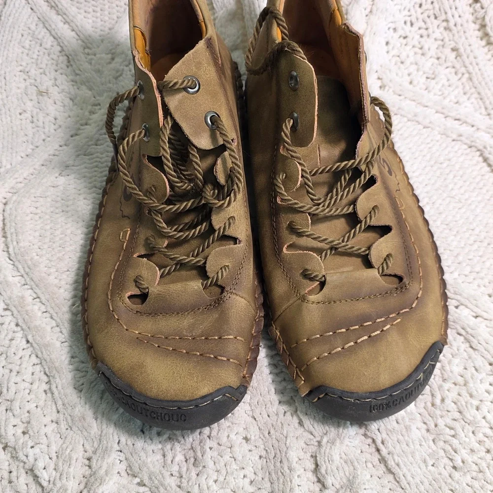 Omega Walk Leather Ankle Boots Brown HandStitched Lightweight Trail Men 46 11